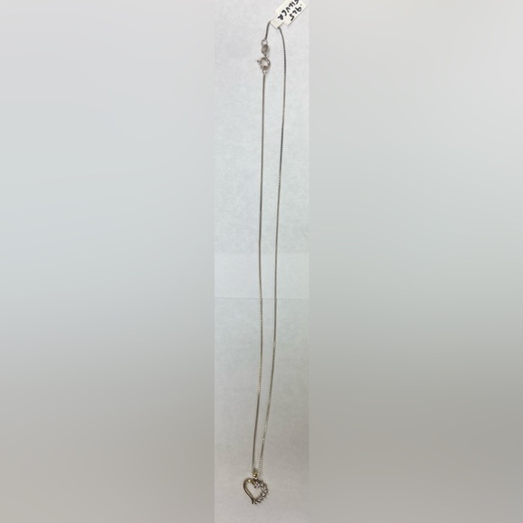 GOLD OVER SILVER .925 CZ HEART PENDANT WITH CHAIN TOTALY GORGEOUS - Picture 3 of 3